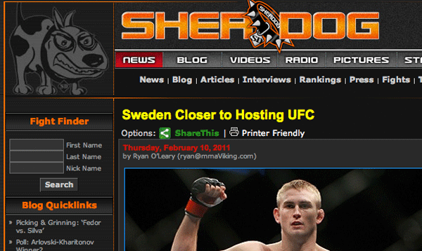 UFC-To-Sweden