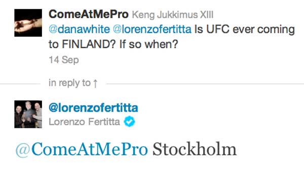 UFC to Stockholm