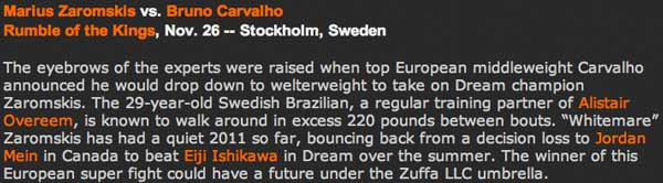 Carvalho in Top Fight in Sweden