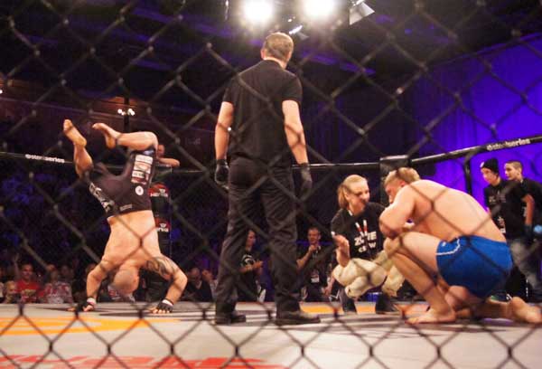 Bengtsson Flips Over His Recent Win at The Zone FC | Photo by Sofia Borg of MMAViking.com