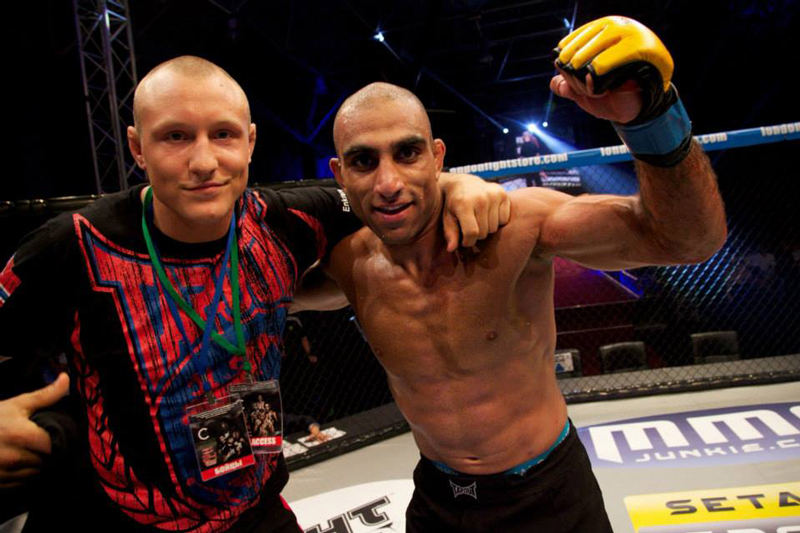 Jack Hermansson with Teammate Mohsen Bahari in CW Cage | Photo by Dolly Clew