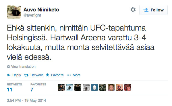 UFC-in-Finland-Tweet