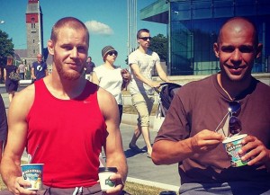 Rupponen and Kuivanen Enjoying Ice Cream in Helsinki