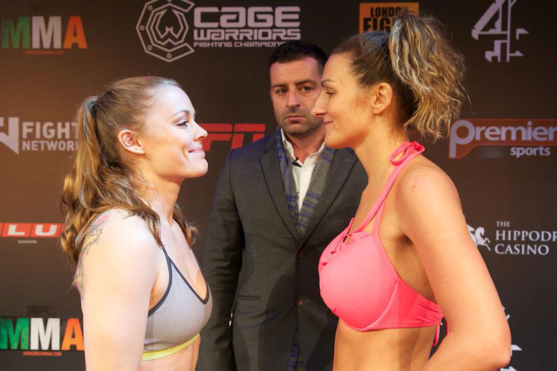 Elmose and Delaney at Weigh-ins (Photo: Dolly Clew | Cage Warriors)