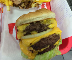 The 4 Patty and 8 Pieces of Cheese Burger (Photo by Nilsson)