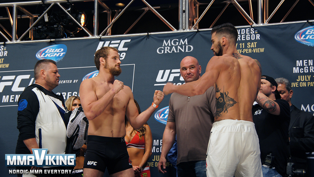 Nelson and Thatch at UFC 189 Weigh-Ins