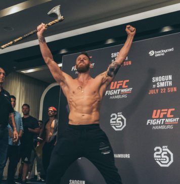 Weigh-in Photos : Emil Meek Hits Mark for UFC Hamburg with Axe
